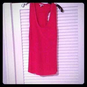 Joie Hot pink racer back silk top