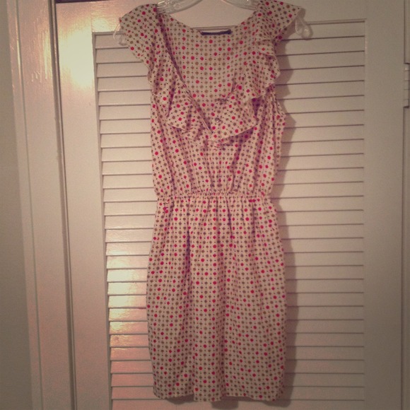 Rose print cream dress