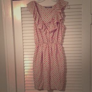 Rose print cream dress