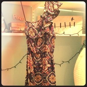 Purple and blue printed dress