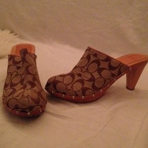 NEWLY REDUCED Coach high heel mules!
