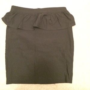 Black peplum pencil skirt. NO trades