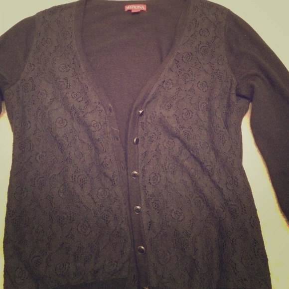Black with lace overlay cardigan