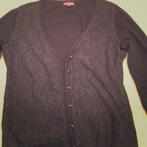 Black with lace overlay cardigan