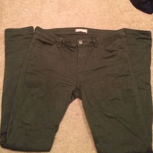Uniqlo olive green skinny jean