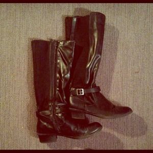 Black leather boots