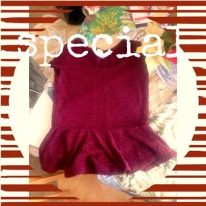 Red wine colored peplum top
