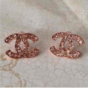 Rose Gold CC Earrings