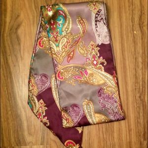 Silky Purple Paisley Scarf
