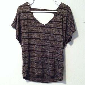 Striped shirt with back cutout