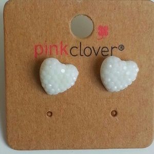 White Heart Earrings (NWOT)
