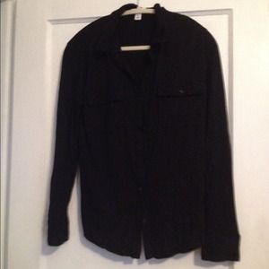 Black cotton button up shirt