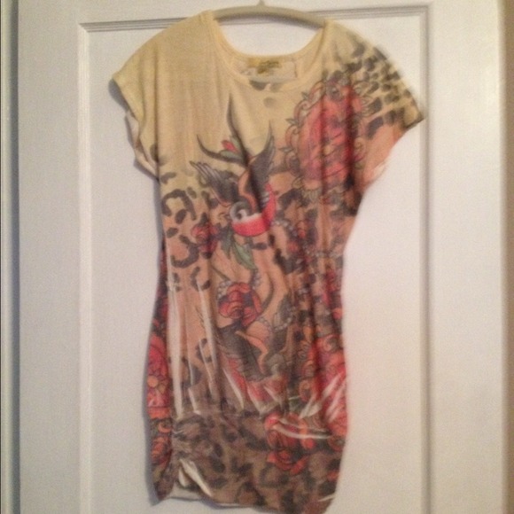 Soft tattoo style shirt dress