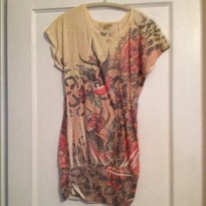 Soft tattoo style shirt dress