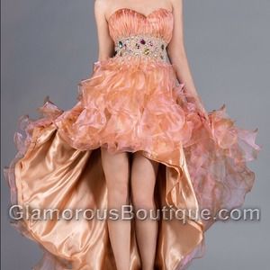 Cinderella Design Strapless Hi Low Prom Dress