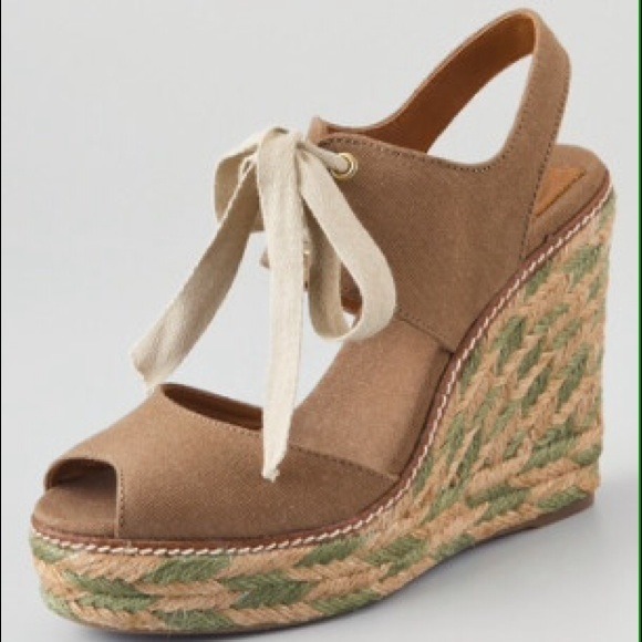 Tory Burch Shoes - Tory Burch Linley High Espadrille Olive 10 NWT box