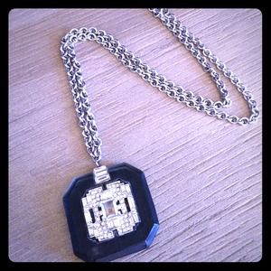 Alexis Bittar Black and Crystal Necklace