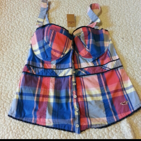 Hollister plaid corset top