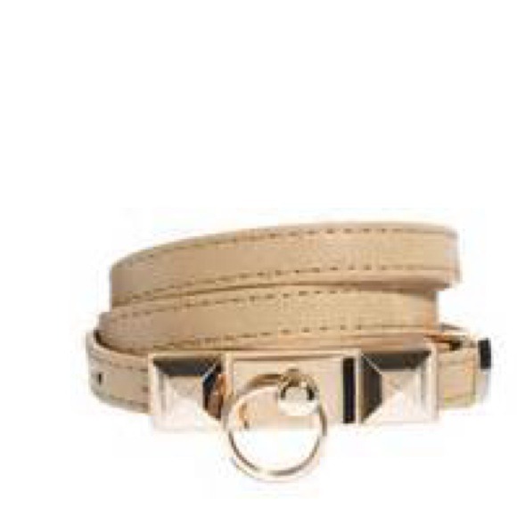 SOLD- ASOS Gold Plate & Ring Skinny Waist Belt