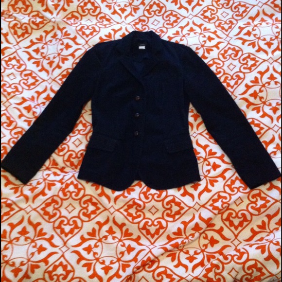 Navy J. Crew Corduroy Blazer