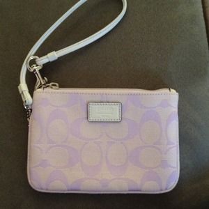 Lavender Coach Wristlet