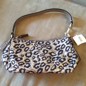 Metallic Cheetah Coach Handbag