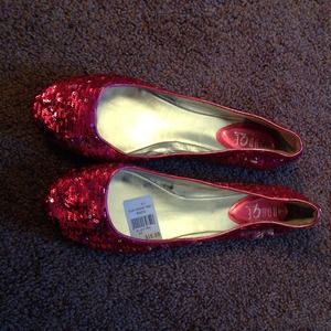 Ballet flats hot pink sequins