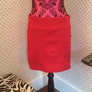 Red pencil skirt