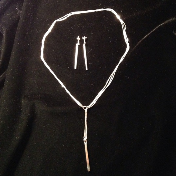 Sterling silver necklace and earrings