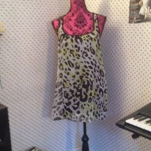 Green and black cheetah dress