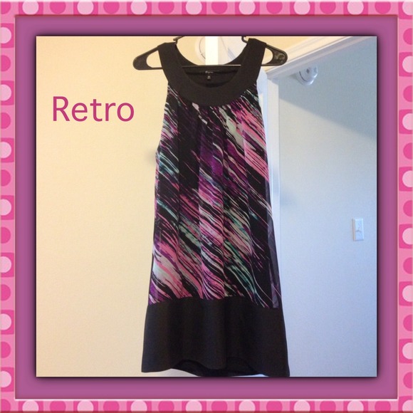 Express Retro Look Dress. 100% Silk