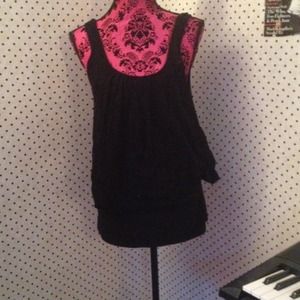 Black tank top with lace to layer