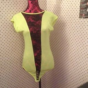 Neon yellow body suit