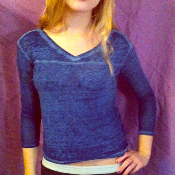 Blue long sleeve tee