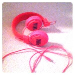 Pink headphones