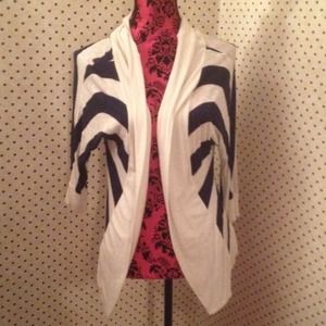 Navy blue and white sweater