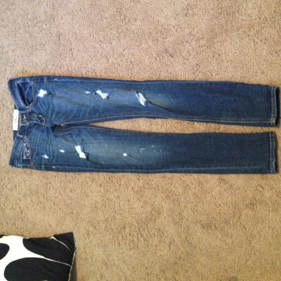 Hollister Denim - Hollister Dark Blue ripped skinny jeans