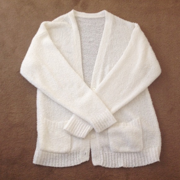 Sweaters - Oversized White Brandy Melville Style Cardigan