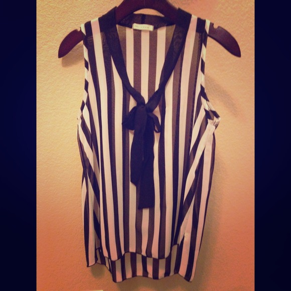 Black and White Striped Top