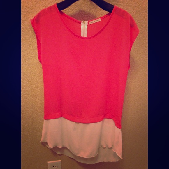 Coral/Ivory Top