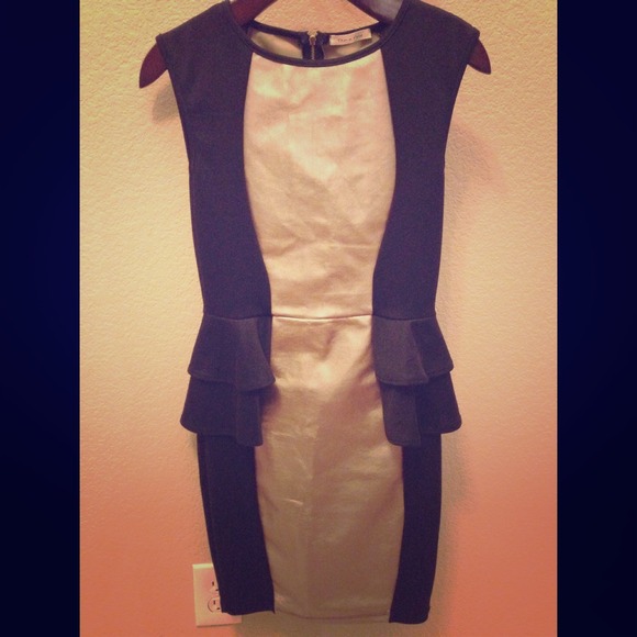 Black with Gold Leather Dress
