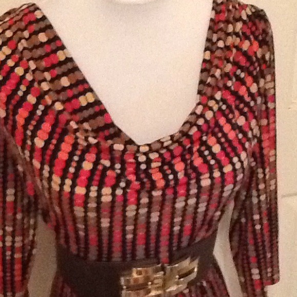 Polka Dot ( COW-NECK-LINE) top with 3/4 " Sleeves - Picture 4 of 4