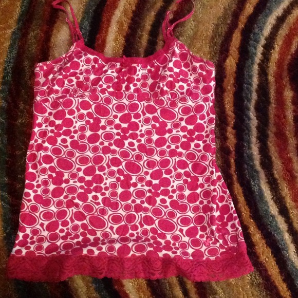 Pink American Eagle polka dot tank top