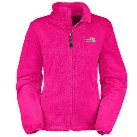 Hot pink northface fuzzy jacket