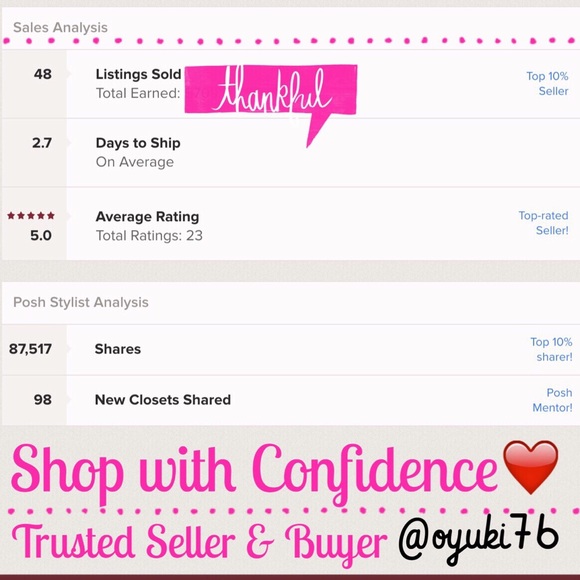 Trusted seller/buyer♥️ Posh mentor & Ambassador✨💐