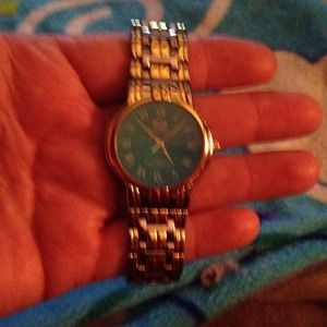 Men's gold/blue watch