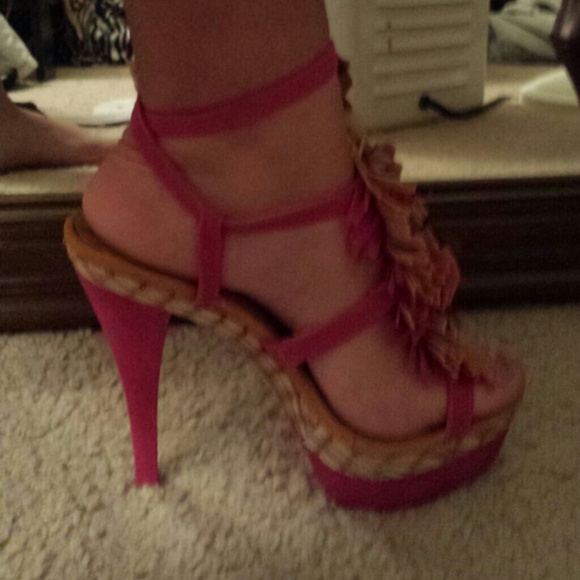 Pink & Orange strappy heels