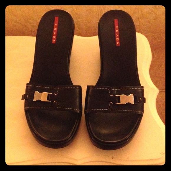 🔸SO REDUCED!🔸 PRADA Black Wedges!