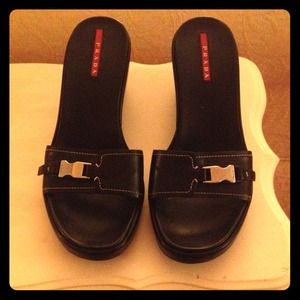 🔸SO REDUCED!🔸 PRADA Black Wedges!