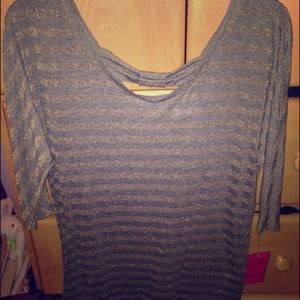 Candie's grey/gold bow back shirt - Never worn!